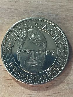 Collectible QB club coins, 4 total, Jim Harbaugh Indianapolis Colts #12 Commemorative Coin