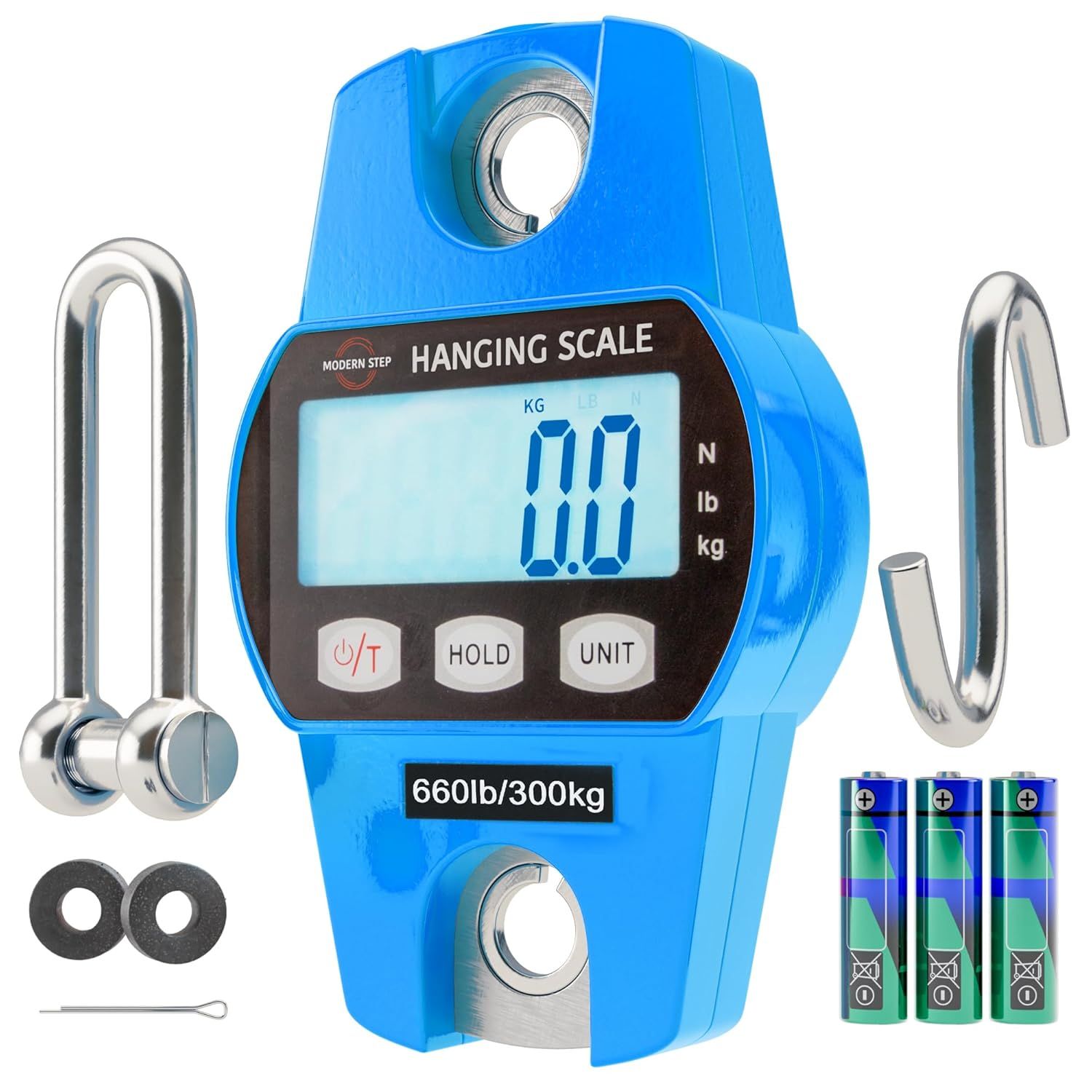 Digital Hanging Scale 660LB/300KG – Waterproof Heavy Duty Portable Crane, Luggage & Fish Scale