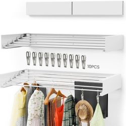Wall Mounted Clothes Drying Rack Foldable 