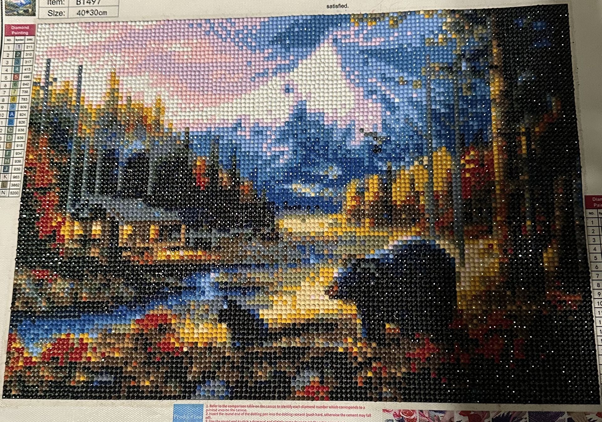 Bears And Cabin In The Woods Scene Diamond Painting