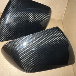 Cobra-Tek Side View Mirror Covers with Turn Signal Openings; Gloss Black Carbon Fiber