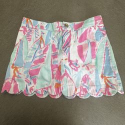  Lilly Pulitzer Coastal Print Scallop Skort Size 0