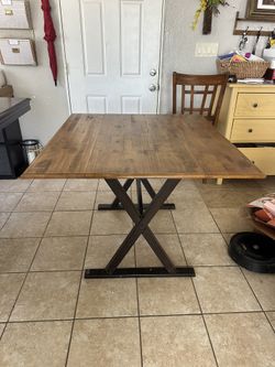 Drop-Leaf Trestle Table