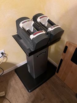 POWER BLOCK DUMBBELL WEIGHTS W/STAND