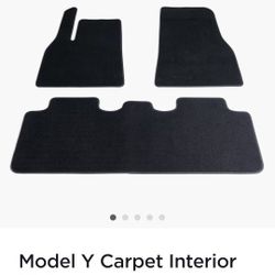 Brand New Tesla Model Y 5 Seater 3-piece Carpeted Floor Mats