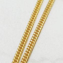 Chain 14kt Gold Filled Cuban Link Necklace Yellow Gold Cadena Cubana Oro Laminado 