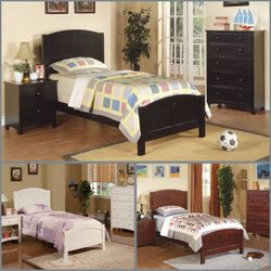 Twin size platform bed with orthopedic mattress