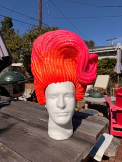 Glitter Costume Wig Orange Pink Updo