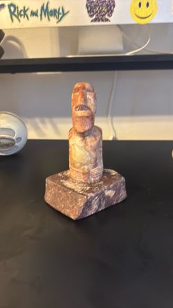 Easter island moai stone carving