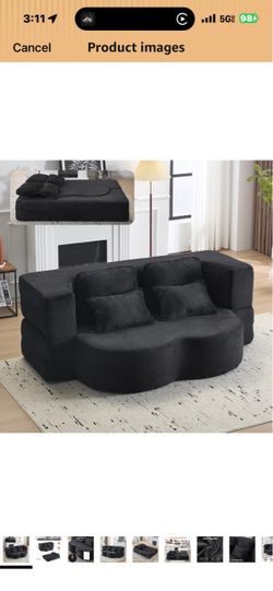 Full size bed Memory foam boneless couch convert