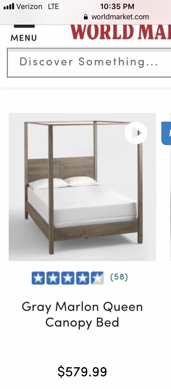 World market queen size canopy bed frame