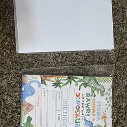 24 Dinosaur Birthday Invitations And Envelopes
