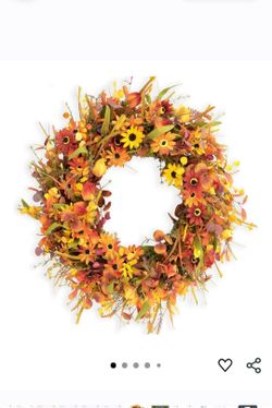 Artificial Fall Floral Wreath