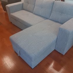 *Weekend Special!!!*---Monaco Fabric Sleeper Sofa W/Flexible Chaise---Delivery And Financing Available😉
