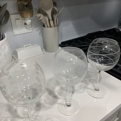 Mikasa tall balloon wine glasses