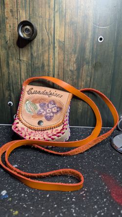 Handmade Gadalajara Mexican Leather Floral Mini Crossbody Bag