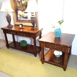 Matching Console/Entryway Table And Side Table With Working Drawers