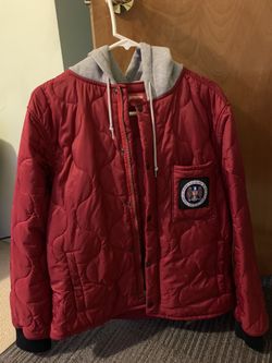 Supreme Quilted Liner Hooded Jacket - Red, Size M