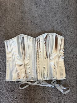 Silver corset top M