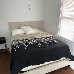 Queen Bed Frame with Headboard & Mattress – 200