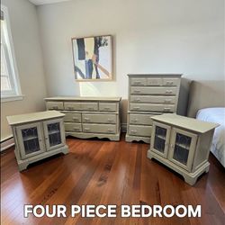 Bedroom Furniture 4 Piece:Dresser, Highchest, 2 Nightstands 