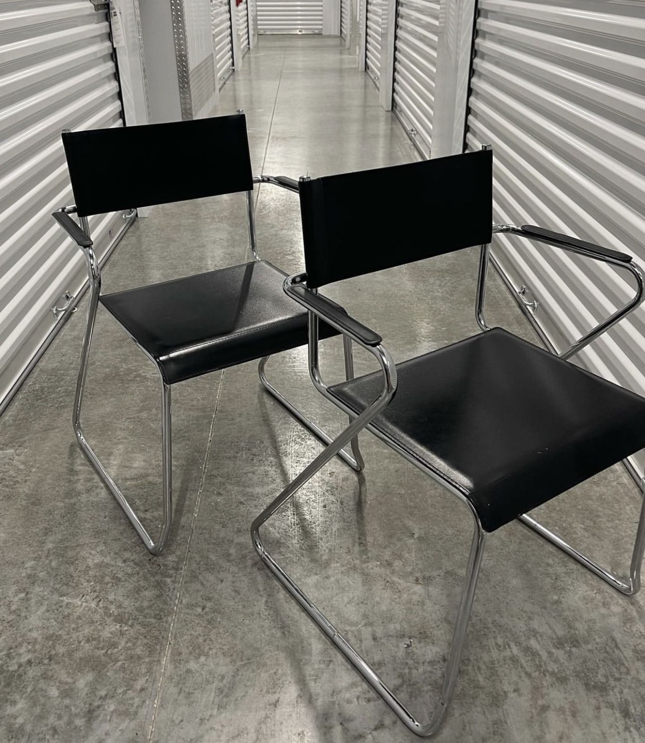 Bauhaus Tubular Director Arm Chairs 