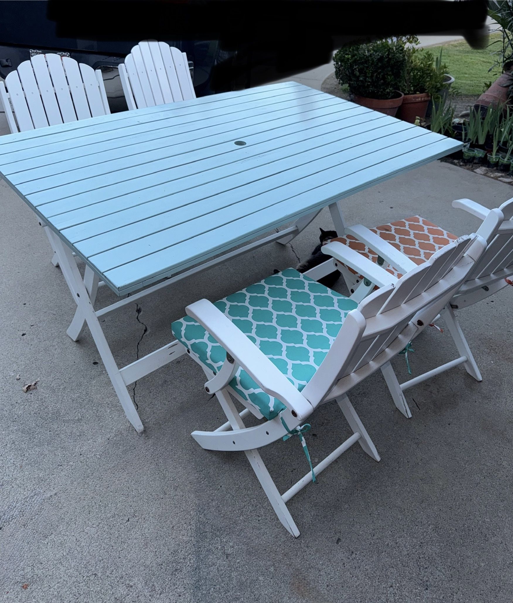 Folding Patio Table & 4Chair Set