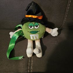 Ms. Green M&M Plush Halloween Witch Hat Cape Stuffed Toy Decoration