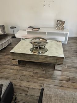 Glass coffee table