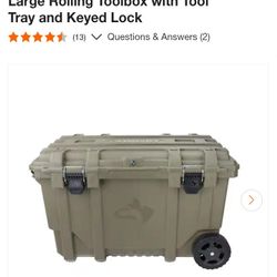 Husky
36.5 in. Army Green Heavy Duty Large Rolling Toolbox with Tool Tray and Keyed Lock