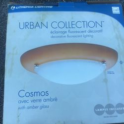 Decorative Fluorescent Light With Amber Glass Bulb Included “Reduced” NEW