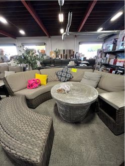 Costco patio Set with fire pit table