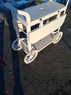 Outdoor Patio Bar Cart with Umbrella