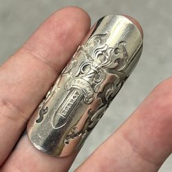 925 Silver Chrome Hearts Ring