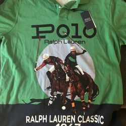 Polo Ralph Lauren Men Classic Vintage Player Horse Graphic Mesh Polo Large NWT 