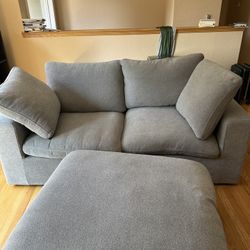Large Loveseat + Storage ottoman