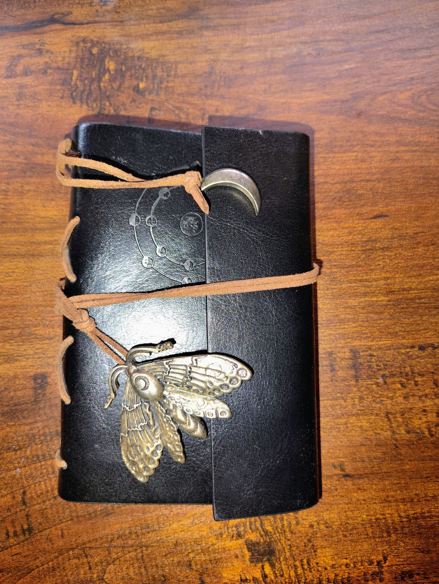 Leather ringed mini binder