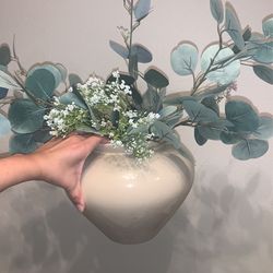 Large Floral Vase + Flowers