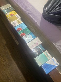 Different boxes of Ciggratte brand new 6.50 a pack in electric tobacco pins for 10 a piece 200 puffs