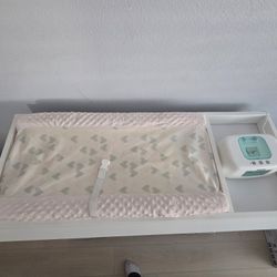 Changing Table Top For Dresser With Change Pad And Baby Wipes Warmer 