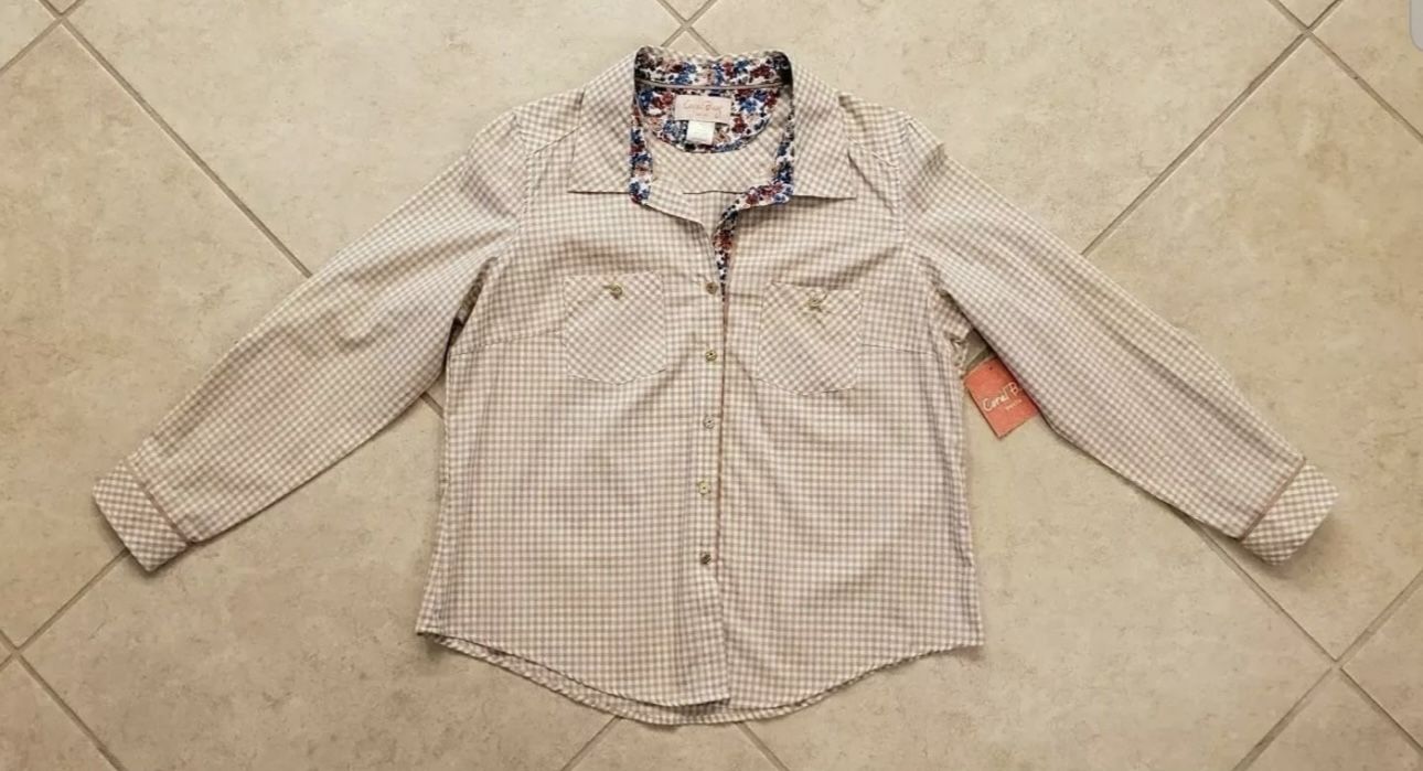 Women's Coral Bay Petite Shirt Size PL Beige