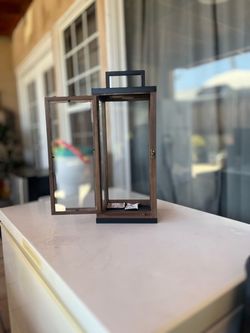 Wood and Metal Decorative Candle Lantern / Free delivery w