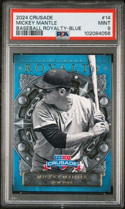 2024 PANINI CRUSADE BASEBALL ROYALTY | BLUE 37/49]MICKEY MANTLE #14 Psa 9 Pop 1
