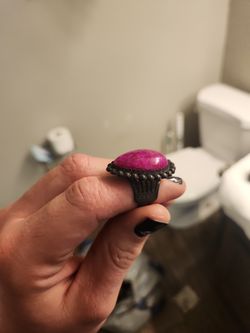 Blood Ruby Ring Sterling Silver
