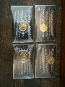 24k gold plated penny (4 total pennies)