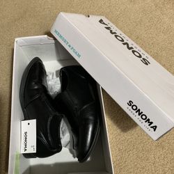 Leather shoes black for boys