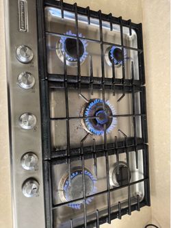 KitchenAid Stainless Steel 5‑Burner Gas Cooktop – $220 OBO