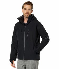 NEW Obermeyer Raze Aspen Colorado Jacket Black Removable Hood Mock Collar Skiing Winter Casual Large