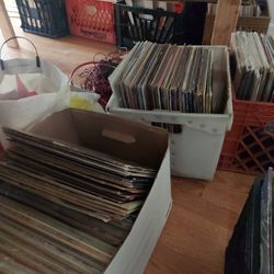 Huge Lot Of Records And Full Dj System With Technic 1200s And Amps 