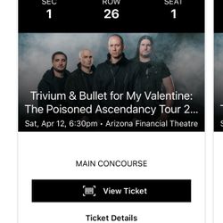 Sold Out! Bullet For My Valentine Tickets
